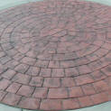Slate Cobblestone Circle Stamped Concrete