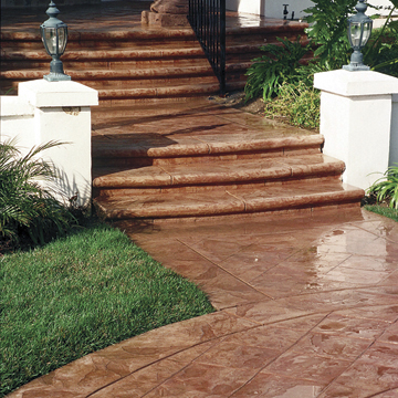 Stamped Concrete Walkway - 12" Cut Stone
