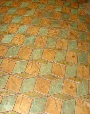Stamped Concrete Floor - 4 Dimensional Stain Cube