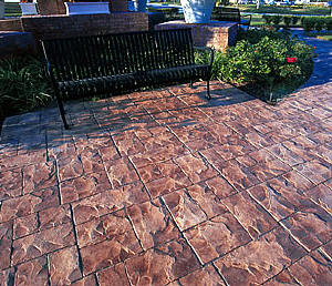 Stamped Concrete Courtyard - Ashler Slate
