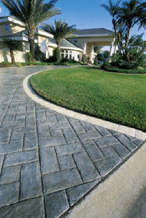 Stamped Concrete Driveway - California Weave