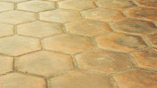 17" Grouted Hexagon Tile Stamped Concrete
