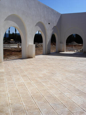 Stamped Concrete Plaza - Jerusalem Stone