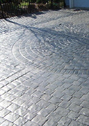 Stamped Concrete Driveway - London Cobblestone