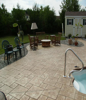 Stamped Concrete Pool Deck - Opa Locka Stone