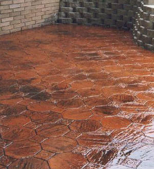 Santa Barbara Tile Stamped Concrete Patio