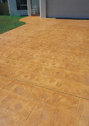 Stamped Concrete Driveway - Sidewalk Slate