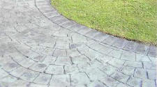 4" x 8" Slate Soldier Course 10' Radius Stamped Concrete Border