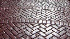 Old Brick Radius Soldier Course Stamped Concrete Border