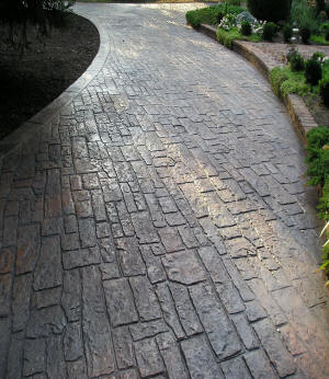 Stamped Concrete Driveway - Random Cobblestone