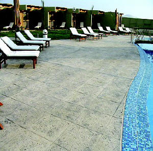 Stamped Concrete Pool Deck - Texas Sea Shell