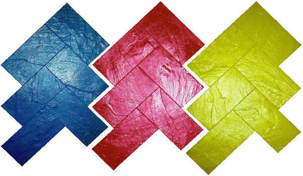 8" x 16" Overlay Herringbone Slate Decorative Concrete Stamps